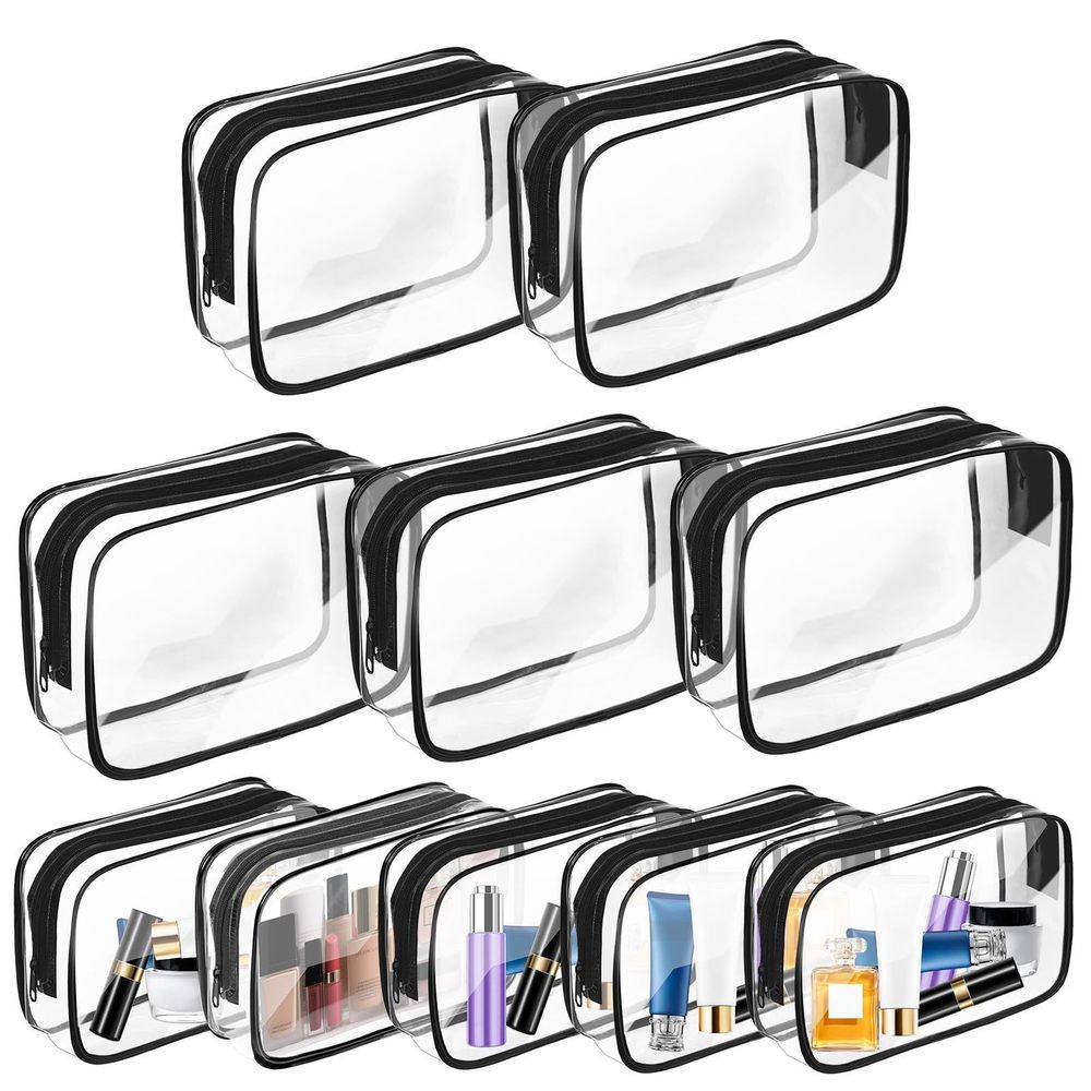 10 Pack Travel Toiletry Bag, Clear Makeup Bag, Tsa Approved Cosmetic Bag With🐹